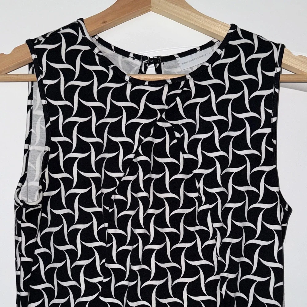 New York & Company Black & White Print Dress Size M - Picture 2 of 7
